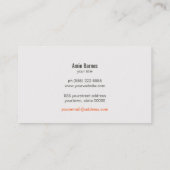 Carte De Visite Logo de Whisk Monogrammed Chef (Dos)