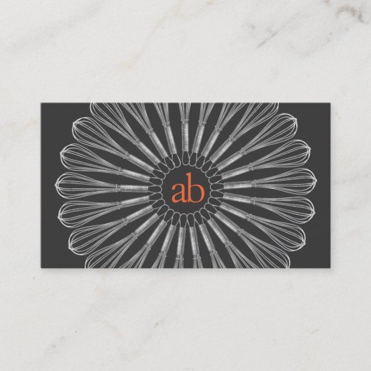 Carte De Visite Logo de Whisk Monogrammed Chef (Devant)