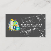Carte De Visite Logo de Worker Construct Builder | Plan (Devant)