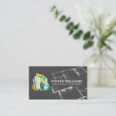 Carte De Visite Logo de Worker Construct Builder | Plan (Debout devant)
