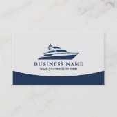 Carte De Visite Logo de yacht moderne Marine Blue Professional Boa (Devant)