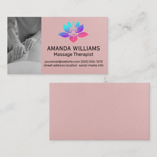 Carte De Visite Logo de yoga coloré (Devant / Derrière)