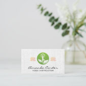Carte De Visite Logo de yoga | Fleurs Lotus (Debout devant)