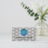 Carte De Visite Logo de Yoga Studio | Lotus Flower Motif (Debout devant)