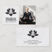 Carte De Visite Logo de yoga | Une Femme Assis À Méditer (Devant / Derrière)