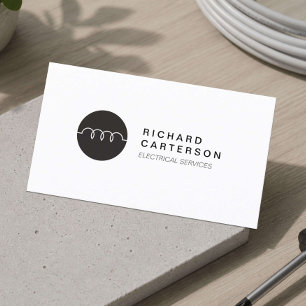 Carte De Visite LOGO D'ÉLECTRICIEN MODERNE sur BLANC II