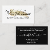 Carte De Visite Logo D'Encre D'Or Moderne Bougie Et Savon (Devant / Derrière)