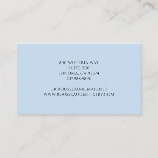 Carte De Visite Logo dentaire bleu (Dos)