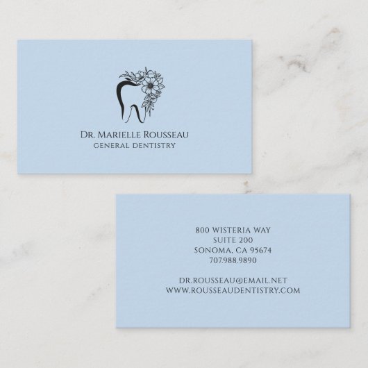 Carte De Visite Logo dentaire bleu (Devant / Derrière)