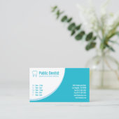 Carte De Visite Logo dentaire bleu moderne pour dentiste (Debout devant)