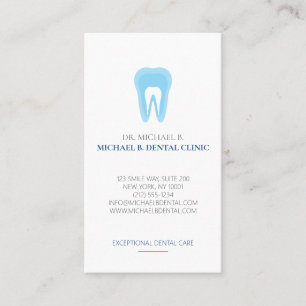 Carte De Visite Logo dentaire doux bleu blanc Dentiste Logo des de