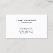 Carte De Visite Logo dentaire moderne sur Navy Blue (Dos)