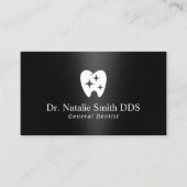 Carte De Visite Logo Dentist Sparkle Tooth Noir et blanc (Devant)