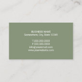 Carte De Visite Logo Dentist Tooth Sage Green Dental Office (Dos)