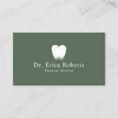Carte De Visite Logo Dentist Tooth Sage Green Dental Office (Devant)