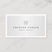 Carte De Visite Logo dentiste dent moderne dégradé gris clair mode (Devant)