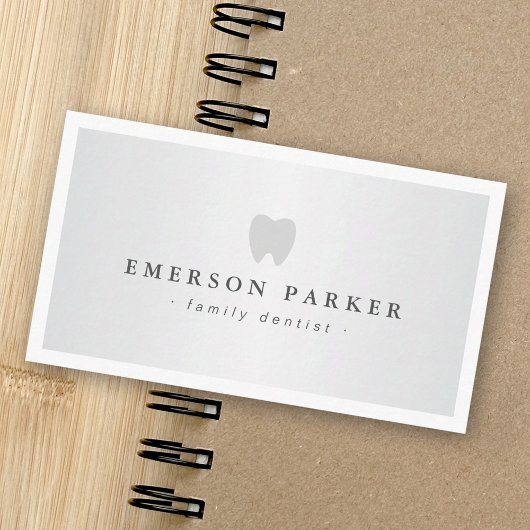 Carte De Visite Logo dentiste dent moderne dégradé gris clair mode