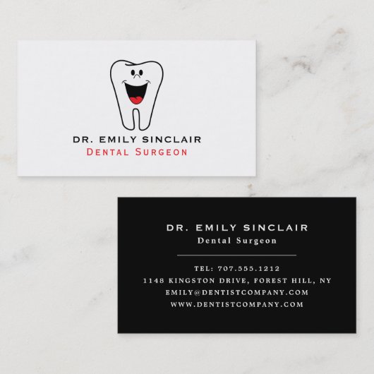 Carte De Visite Logo Dentiste, Dentistère, Dentiste (Devant / Derrière)