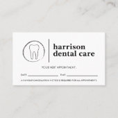 Carte De Visite Logo Dentiste Noir/Blanc Rendez-vous (Devant)