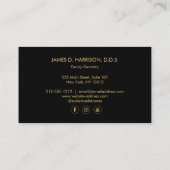 Carte De Visite Logo Dentiste noir/or (Dos)
