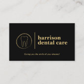 Carte De Visite Logo Dentiste noir/or (Devant)