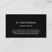 Carte De Visite Logo Dentiste Soins dentaires Moderne Quilé (Dos)