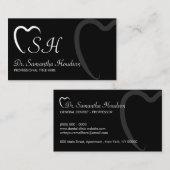 Carte De Visite Logo Dentistère Noir Dents simples (Devant / Derrière)