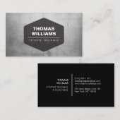 Carte De Visite Logo d'entraîneur personnel sur Faux Silver (Devant / Derrière)