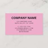 Carte De Visite Logo d'entreprise à code QR scannable rose (Dos)