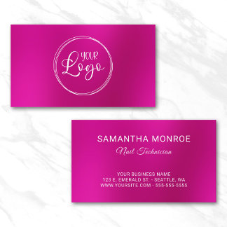 Carte De Visite Logo d'entreprise Berry Hot Pink Ombre Flou