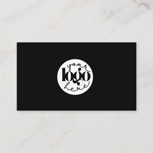 Carte De Visite Logo d'entreprise Black Professional QR Code (Devant)