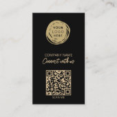 Carte De Visite Logo d'entreprise Code QR Art Déco (Devant)
