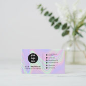 Carte De Visite Logo d'entreprise Code QR holographique moderne (Debout devant)