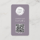 Carte De Visite Logo d'entreprise Code QR Lilac Moderne (Devant)