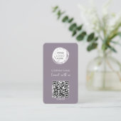 Carte De Visite Logo d'entreprise Code QR Lilac Moderne (Debout devant)