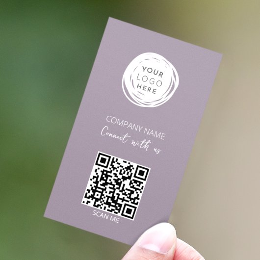 Carte De Visite Logo d'entreprise Code QR Lilac Moderne