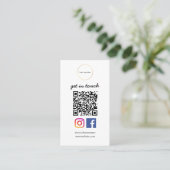Carte De Visite Logo d'entreprise | Code QR moderne Modèle social (Debout devant)