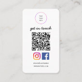 Carte De Visite Logo d'entreprise | Code QR moderne Modèle social (Devant)