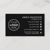Carte De Visite Logo d'entreprise Code QR noir professionnel Fax (Devant)