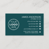 Carte De Visite Logo d'entreprise Code QR Télécopie Turquoise Prof (Devant)