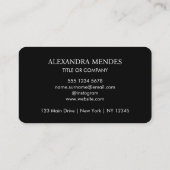 Carte De Visite Logo d'entreprise de code QR, noir moderne profess (Dos)