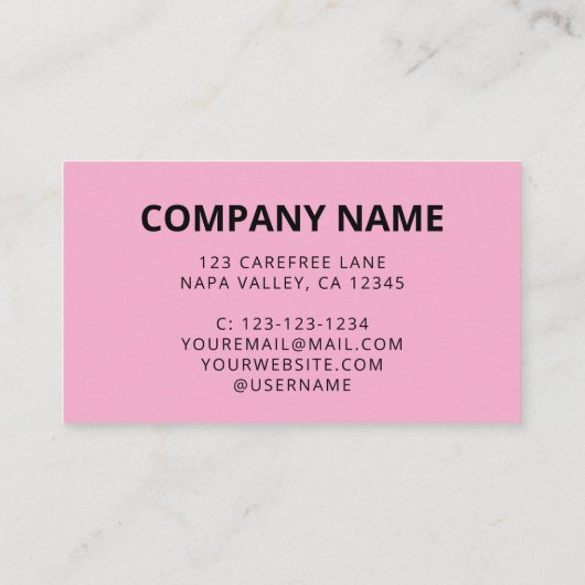 Carte De Visite Logo d'entreprise de code QR numérisable rose (Dos)