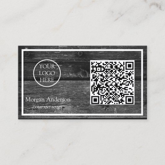 Carte De Visite Logo d'entreprise de code QR professionnel moderne (Devant)
