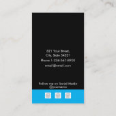 Carte De Visite Logo d'entreprise de code QR promotionnel noir et  (Dos)