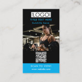 Carte De Visite Logo d'entreprise de code QR promotionnel noir et  (Devant)