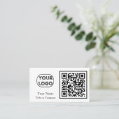 Carte De Visite Logo d'entreprise de code QR Simple Professional (Debout devant)
