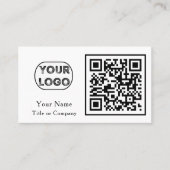Carte De Visite Logo d'entreprise de code QR Simple Professional (Devant)
