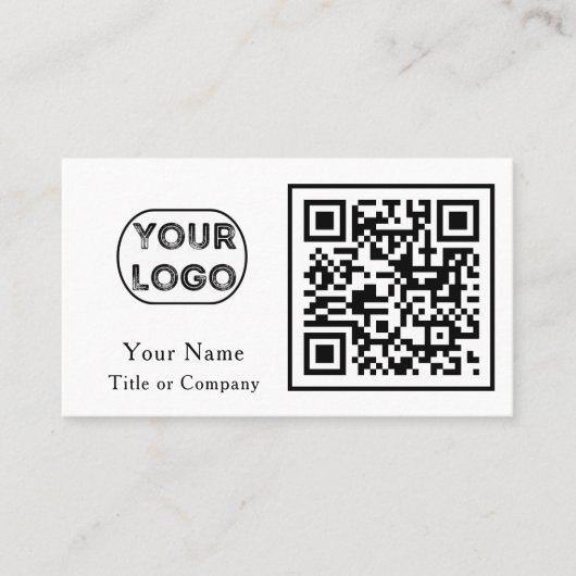 Carte De Visite Logo d'entreprise de code QR Simple Professional (Devant)
