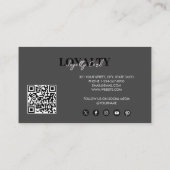 Carte De Visite Logo d'entreprise de luxe noir QR Code Loyauté (Dos)