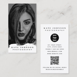 Carte De Visite Logo d'entreprise de photographie moderne avec pho